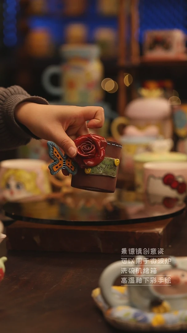 陶瓷景德镇可爱陶瓷釉下彩绘设计师款