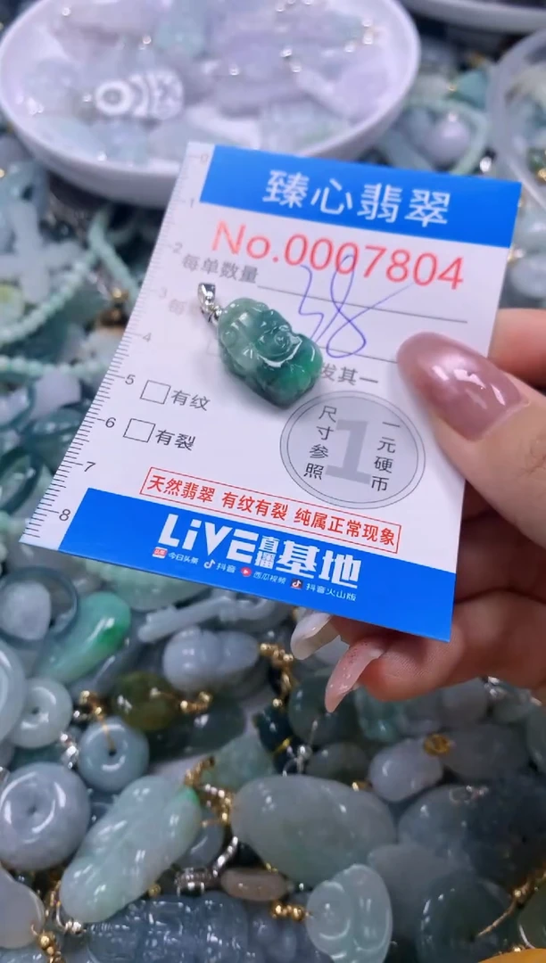 翡翠未镶嵌颈饰含绳0007804