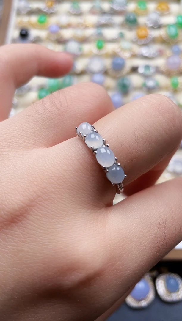 银S925镶嵌戒指翡翠1