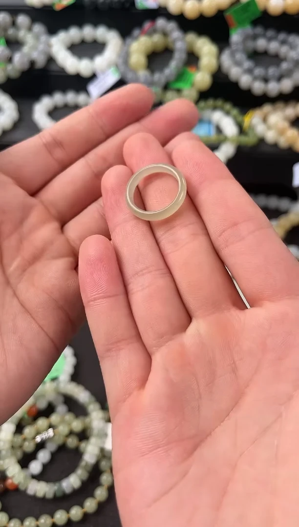 【闪购商品】和田玉戒圈未镶嵌青海晴水戒圈卡17微色差