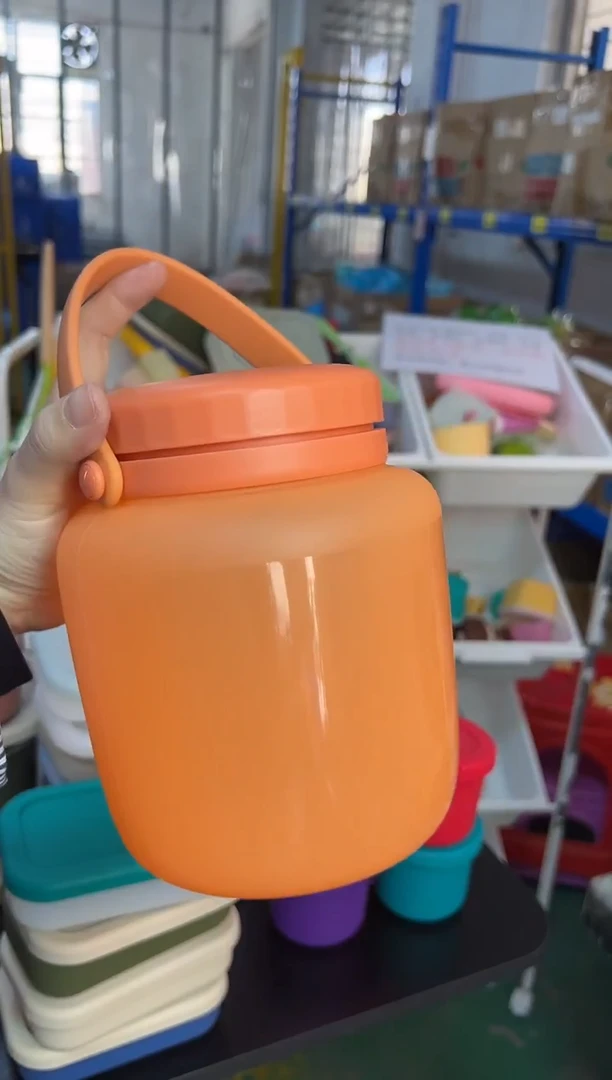 硅胶半透橙色-1500ml圆形硅胶桶