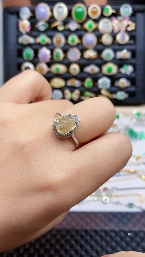 银S925镶嵌戒指翡翠357