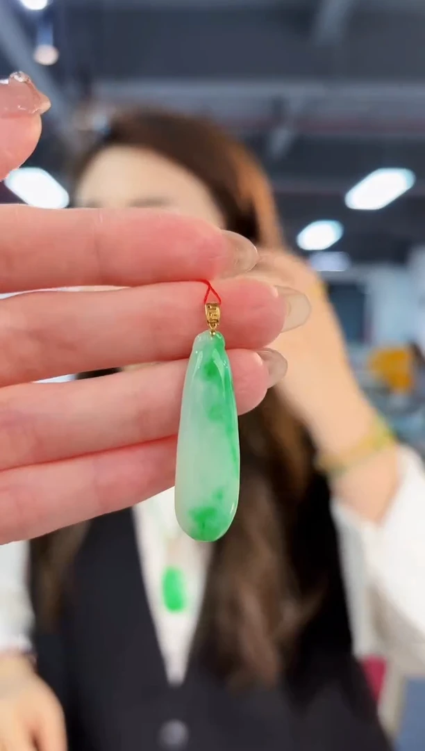 【闪购商品】翡翠颈饰18K金镶嵌缅料A货/支持复检/一件