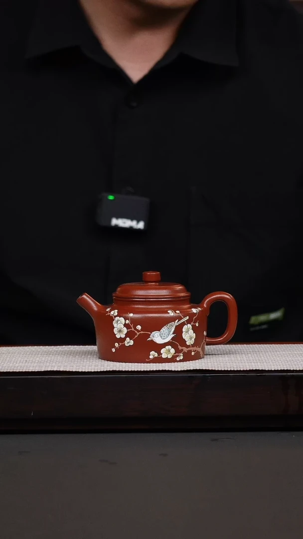 茶壶紫砂朱泥全手泥绘德钟