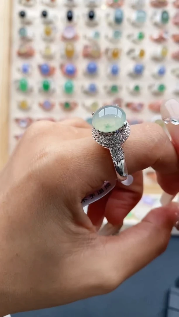 【闪购商品】翡翠戒指未镶嵌缅甸天然A货翡翠222  9+8