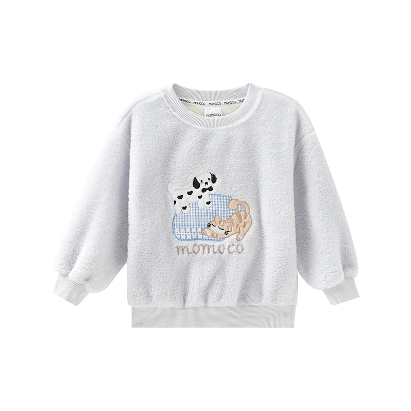 MOMOCO/玛米玛卡男童毛毛卫衣2025冬季新款中大童加厚77480232001