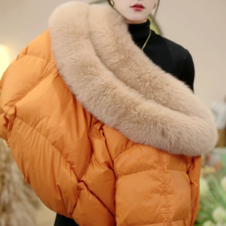 【HZ】新年必备 | 洋气休闲装时尚百搭纯色大毛领冬天网红款外套