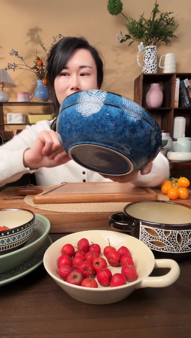 7.5英寸窑变浅碗2只微瑕