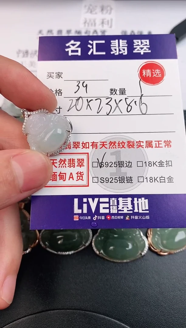 翡翠银S925镶嵌颈饰·