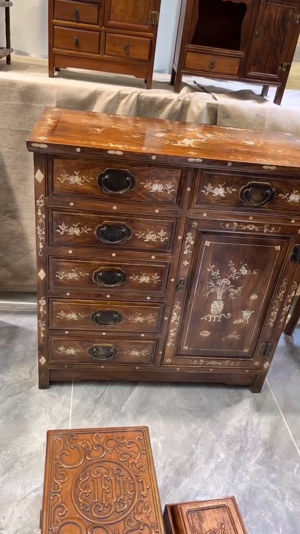 木鸟踏花枝 收纳柜