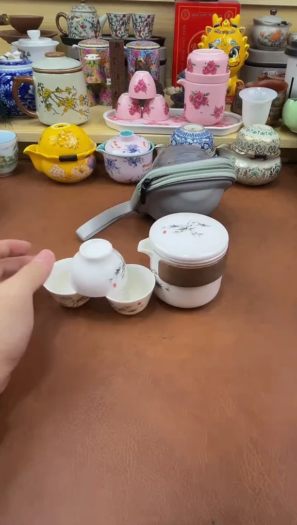 陶瓷茶具摆件旅行套组