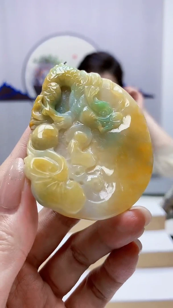 未镶嵌定制翡翠5160MM-毛货挂件112