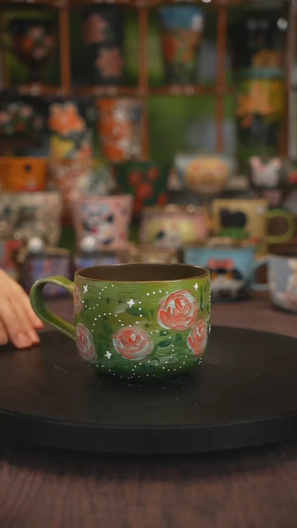紫砂油画手绘釉下彩