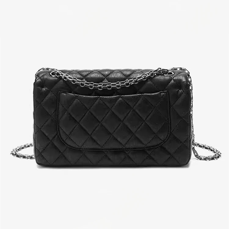 2025新款高级轻奢单肩斜挎女包E77黑色