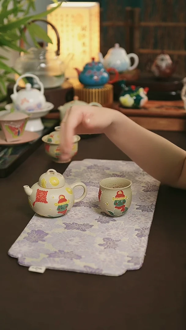 陶瓷茶具蛇行大运一壶一杯