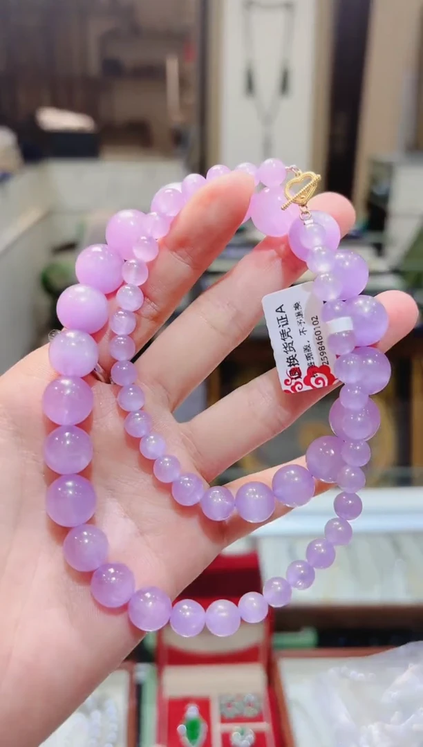 【闪购商品】锂辉石手串18K金镶嵌紫锂辉塔珠项链OT