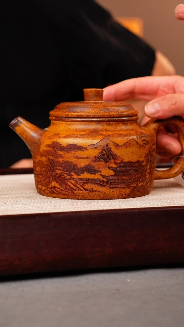 茶壶紫砂龙骨金砂 德钟 观山