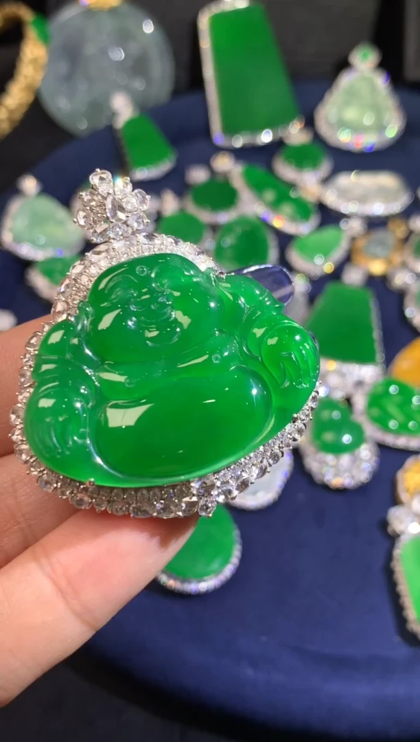 【闪购商品】翡翠挂件18K金镶嵌佛公尾款