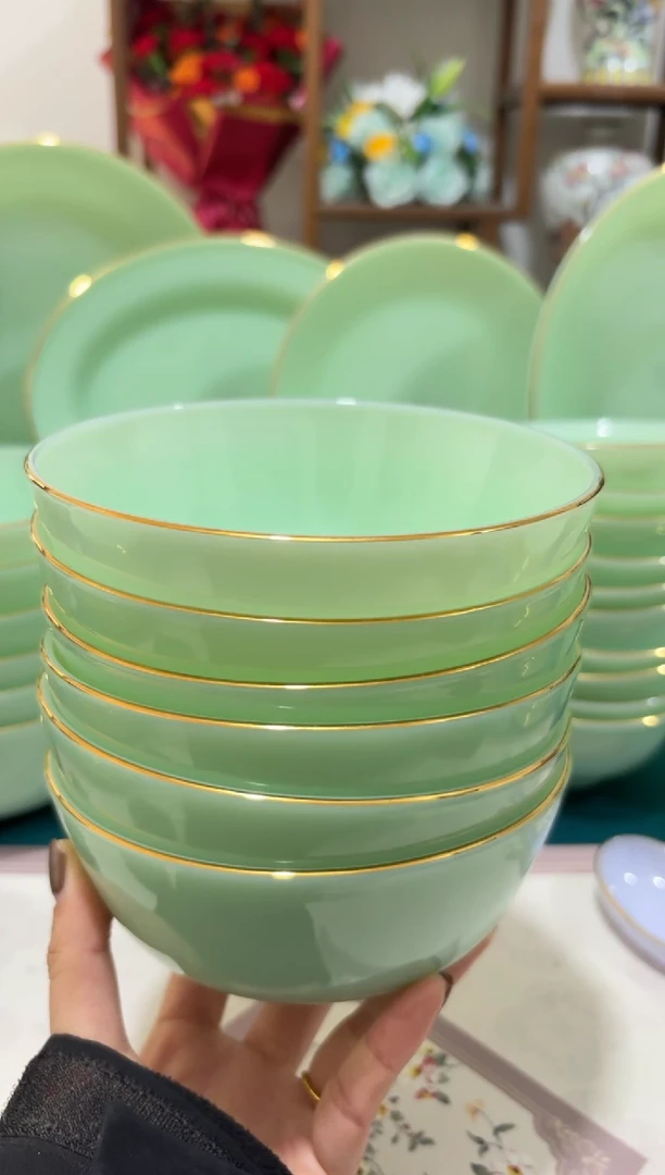 5.5英寸玉瓷碗6个口径13.8厘米