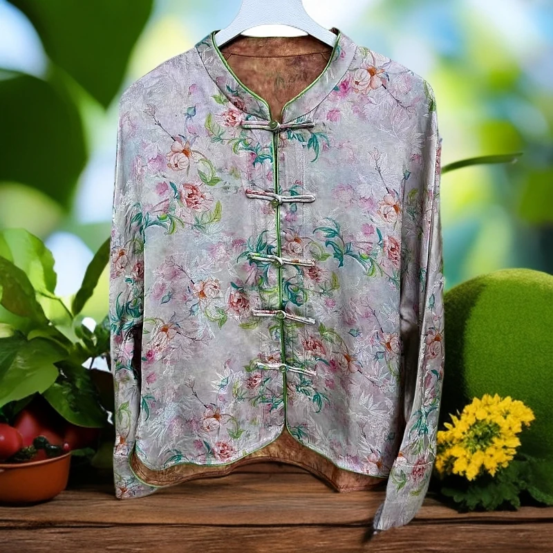 【月季花开 】新款中式国风时尚洋气显瘦休闲外套女上衣0349