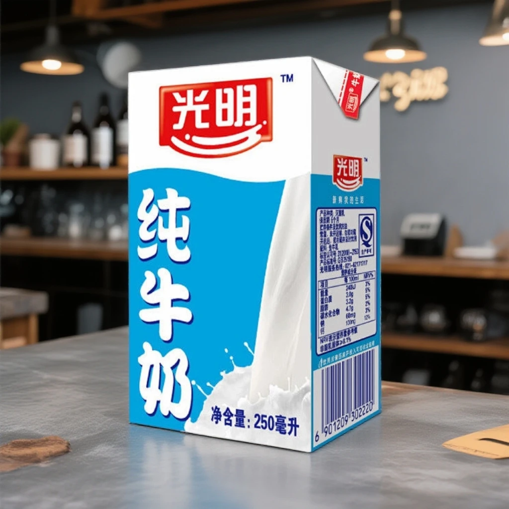 光明纯牛奶250ml/8盒散装 100%生牛乳早餐奶