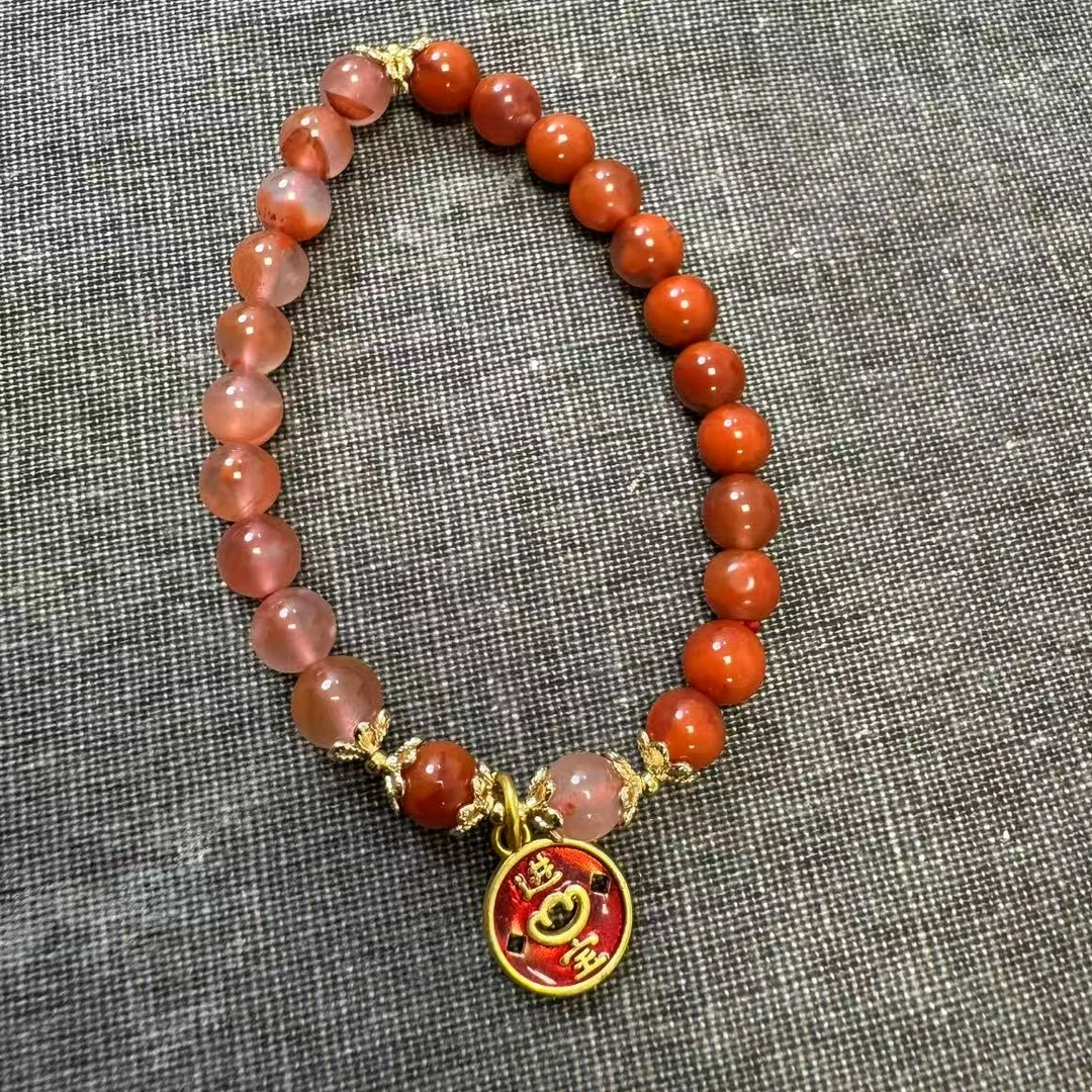 南红玛瑙设计款单圈6mm手串  pjy-ys-174