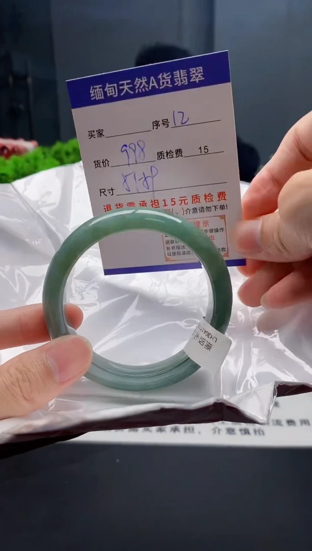 未镶嵌手镯翡翠12缅甸天然A货翡翠需包容瑕疵，介意慎拍