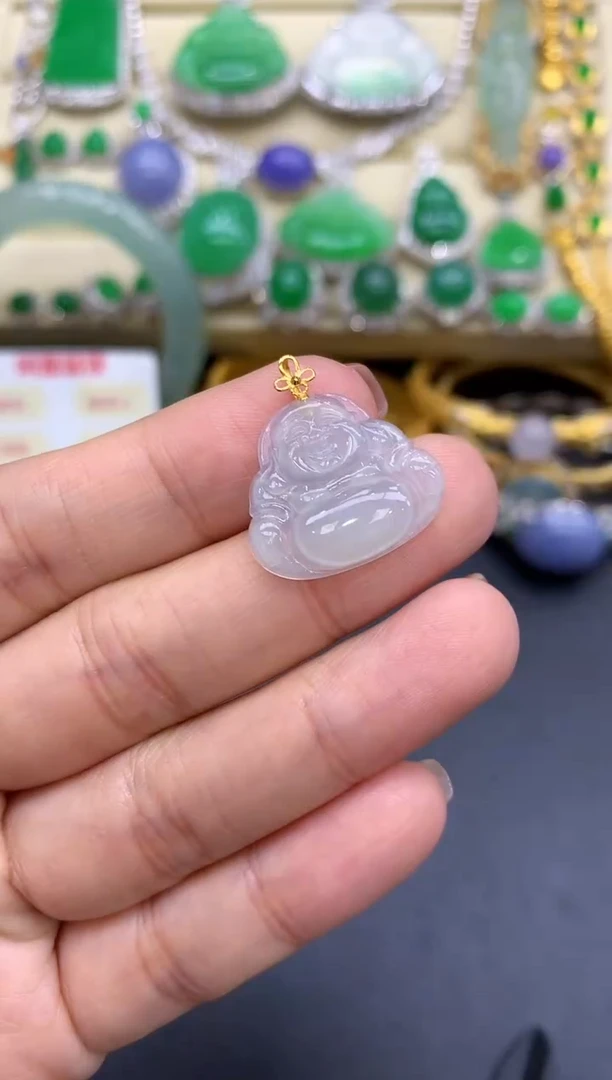 颈饰18K金镶嵌翡翠21-中国好珍宝