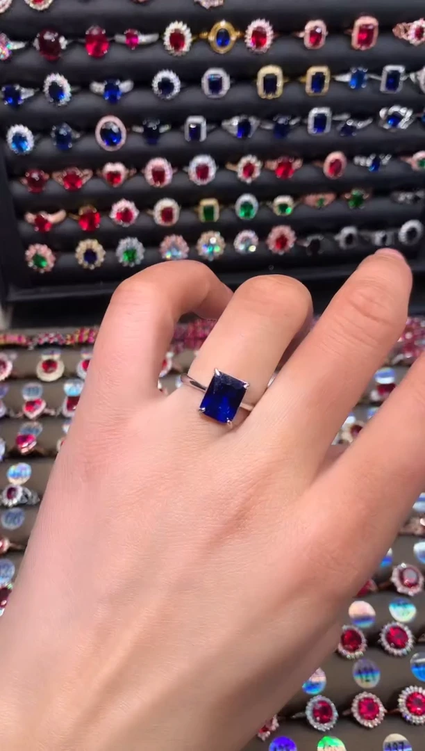 【闪购商品】蓝宝石戒指银S925镶嵌810