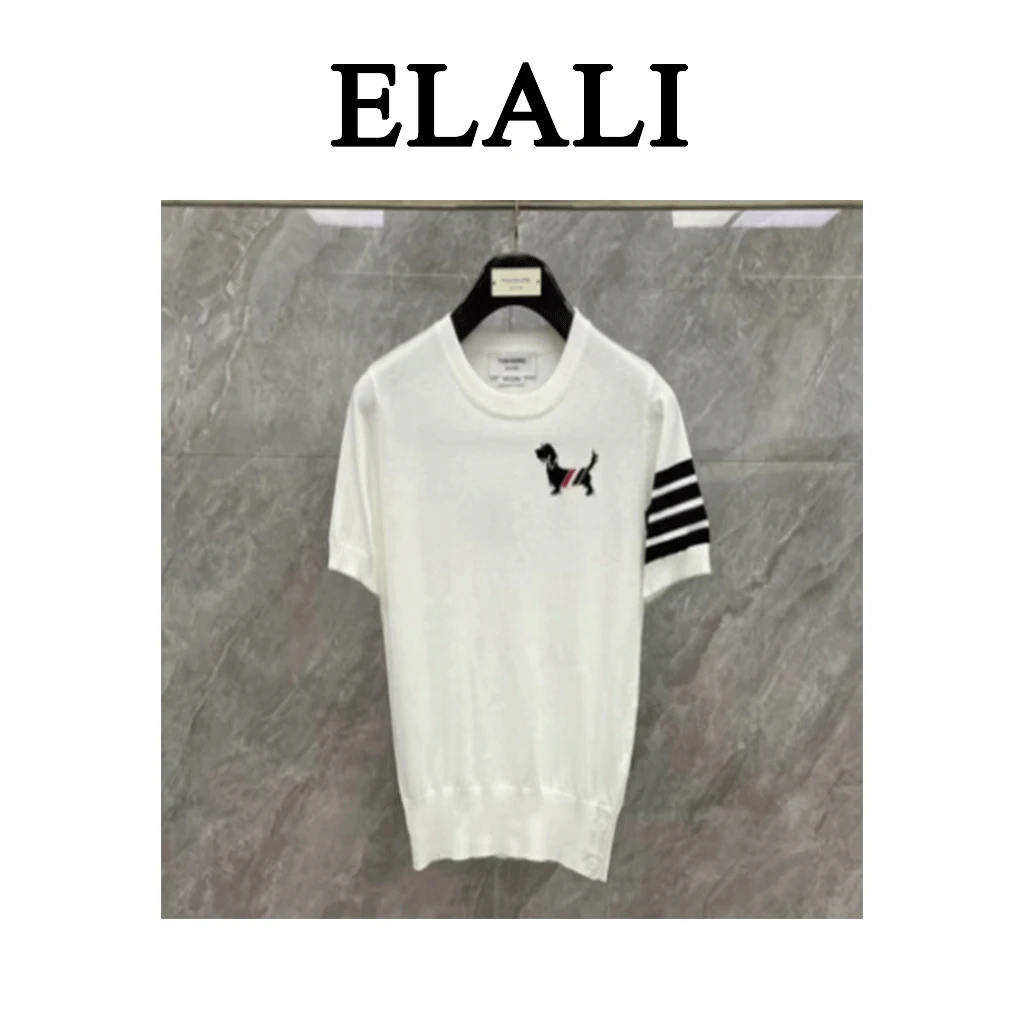 ELALI 常规袖短袖宽松型刺绣圆领T恤ol夏季秋冬高质感穿搭  AA033