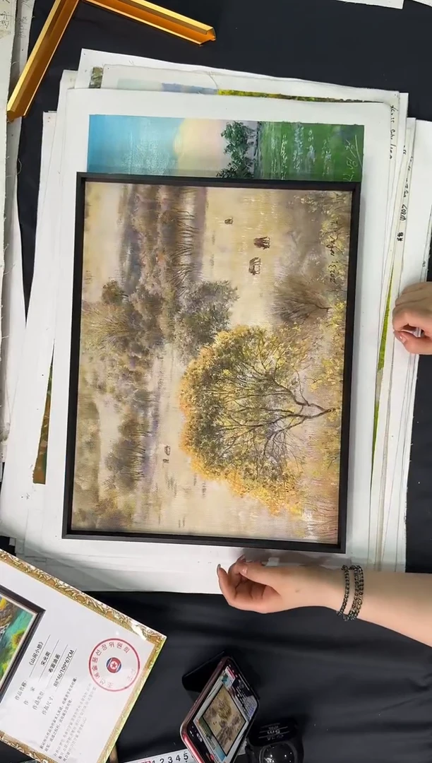 油画【原创·保真·带证书】朝鲜画家纯手绘油画--顺丰包邮--