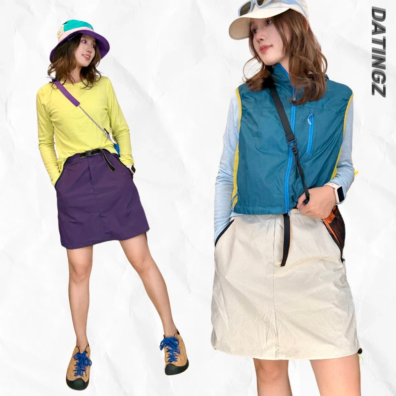 山本风短裙中腰不褪色薄款半身裙休闲显瘦户外运动工装裙