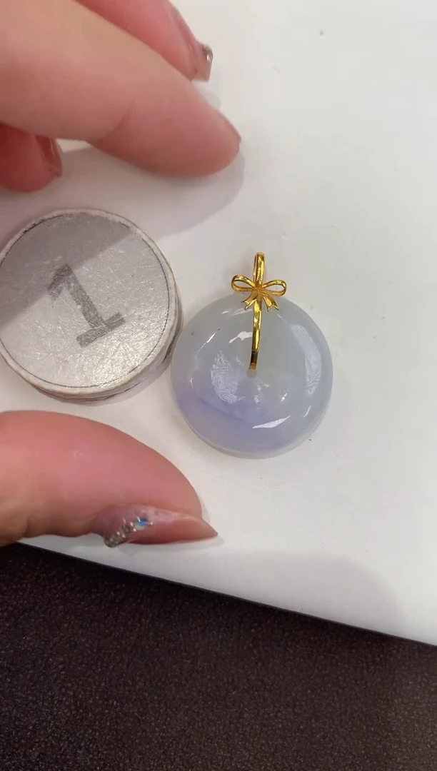 颈饰18K金镶嵌翡翠天然缅甸a货翡翠(多样性发其一)