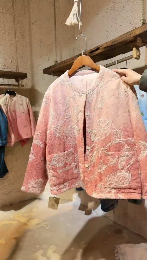 薯莨植物染棉服重工刺绣