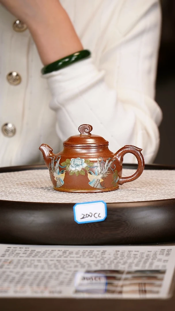 茶壶紫砂【杨建英】红金砂凤鸣   180CC