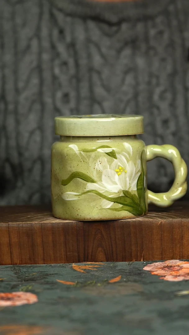 杯釉下彩手工手绘同款陶器