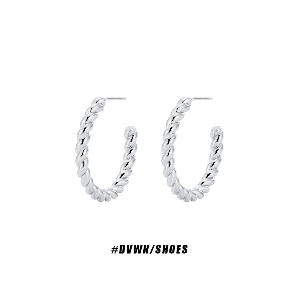 铜合金耳饰 【碎银子系列】碎银子麻花耳钉