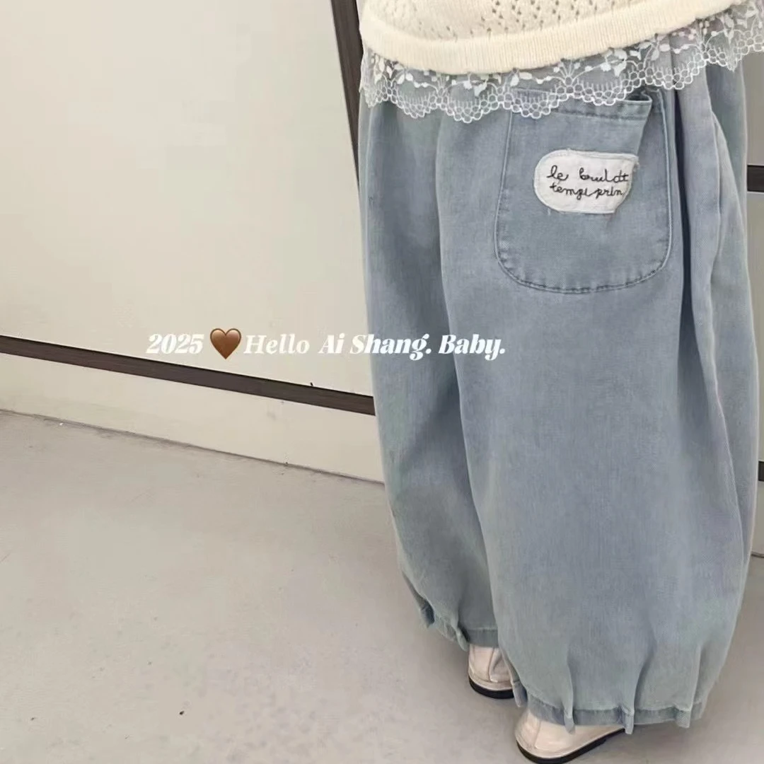 【爱尚】25春~女童韩版束口牛仔裤2575