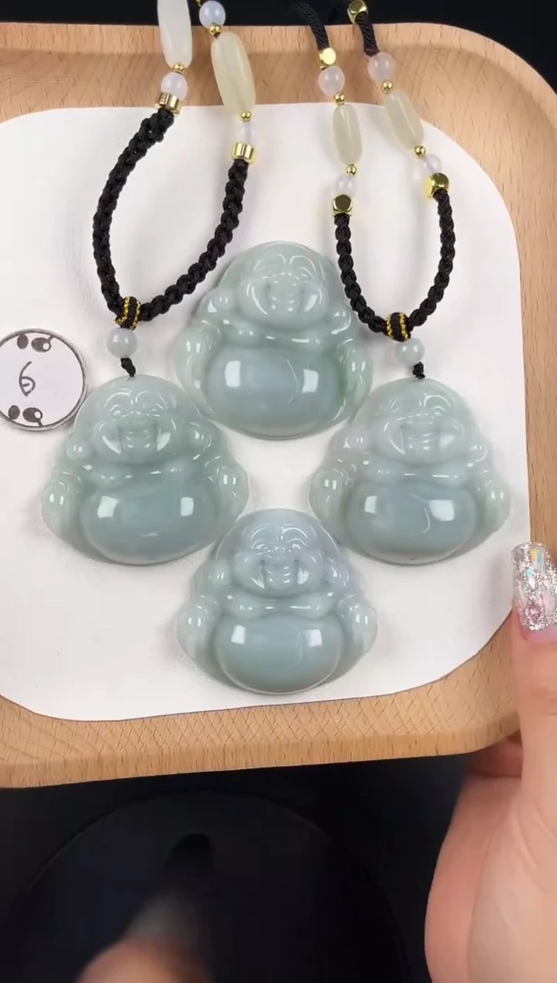 颈饰未镶嵌翡翠LC037油冰蓝绿大佛+送同款绳子多样性发其一