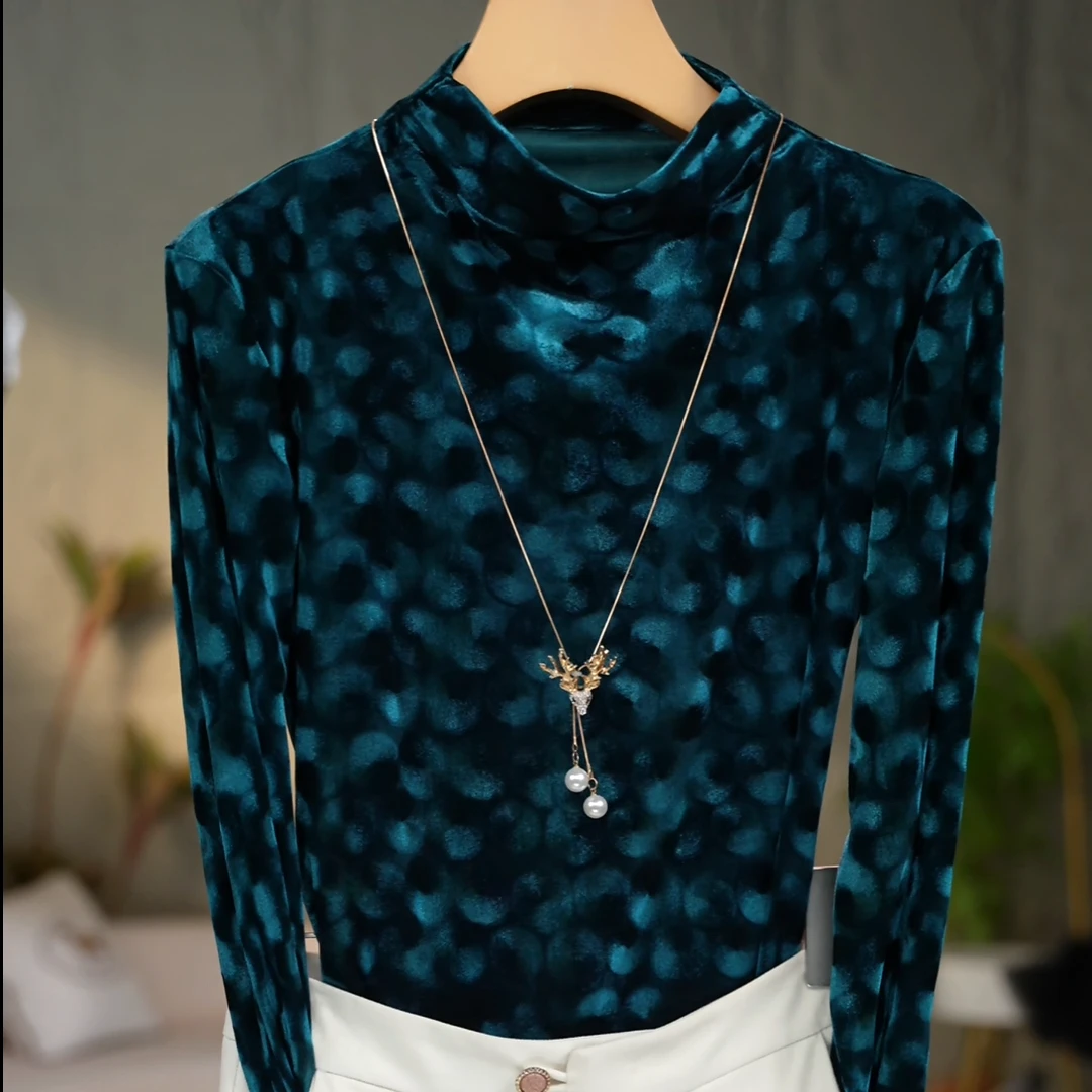 478#钻石绒高贵上档次小衫2025新款潮流气质时尚显瘦打底衫