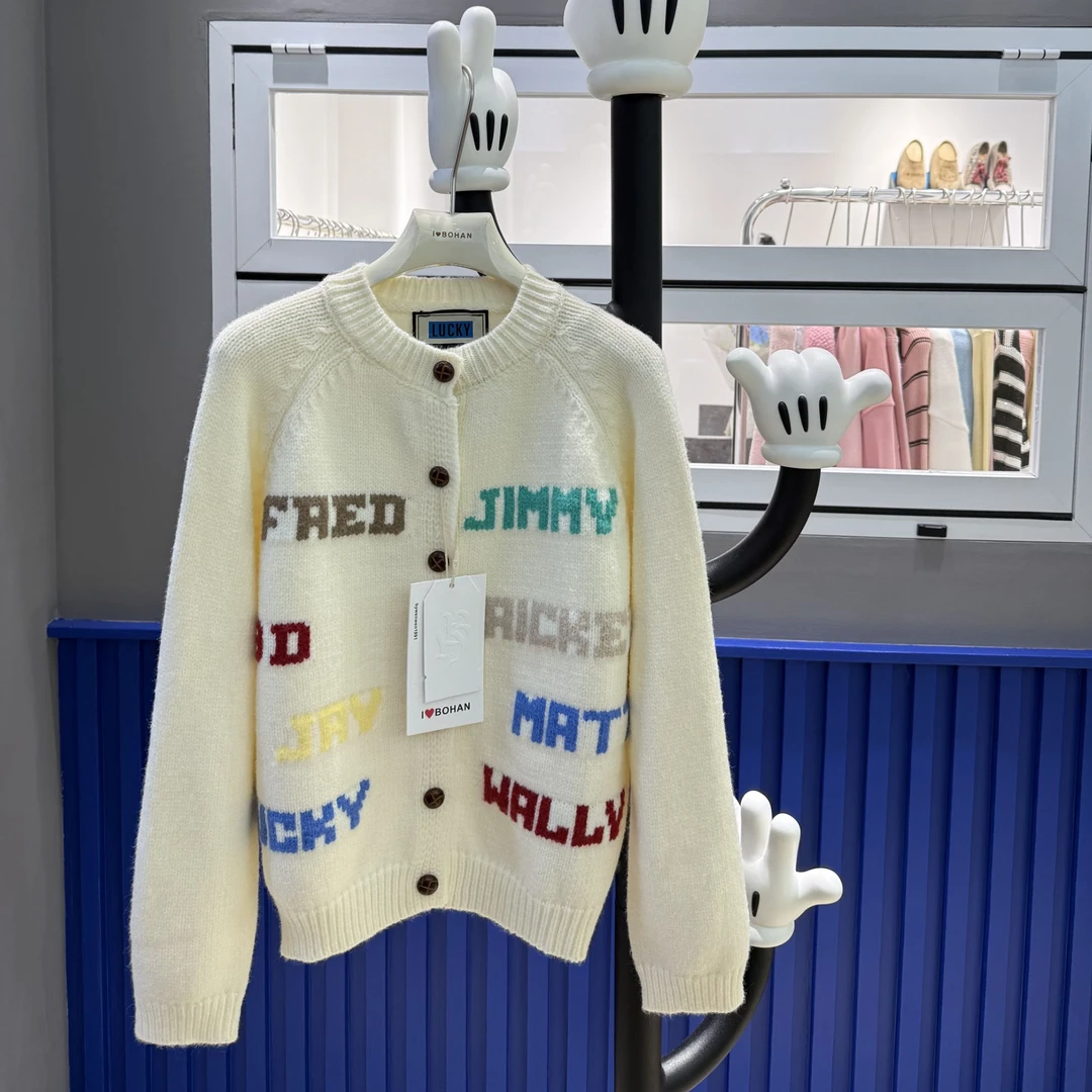 4517南油 BOHAN秀秀家毛织字母kitty毛衣