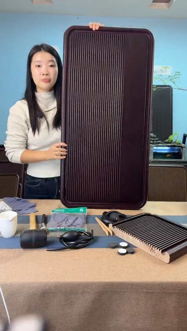 云海红色款式茶盘90*40*4