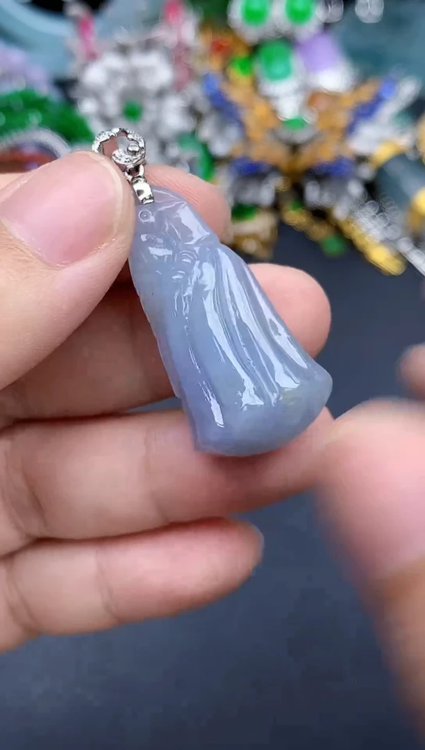 吊坠(不含链)18K金镶嵌翡翠352-春日珠宝1