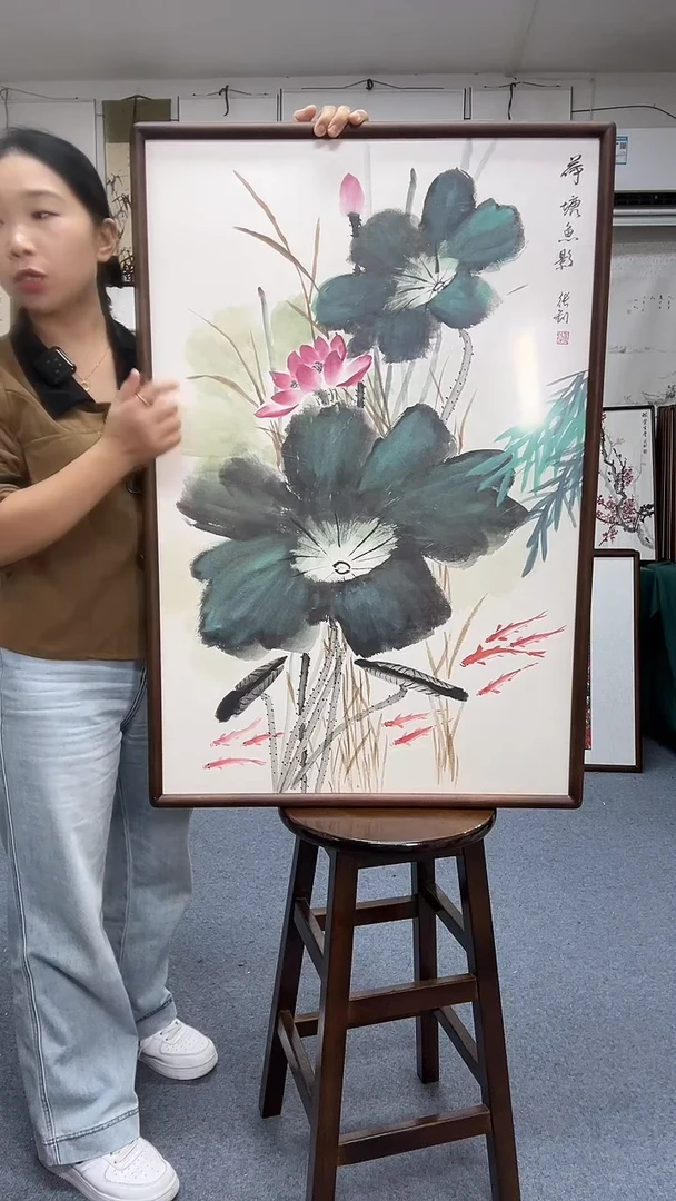 国画62*92实木画框京东包邮手绘