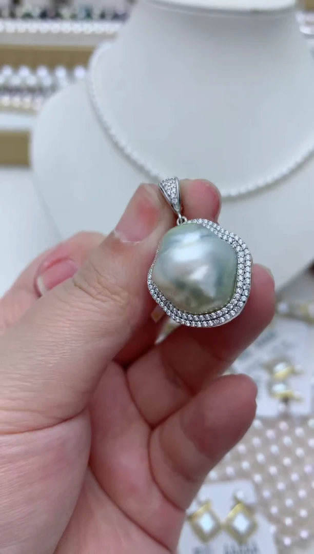 【闪购商品】海水珍珠颈饰银S925镶嵌e72 