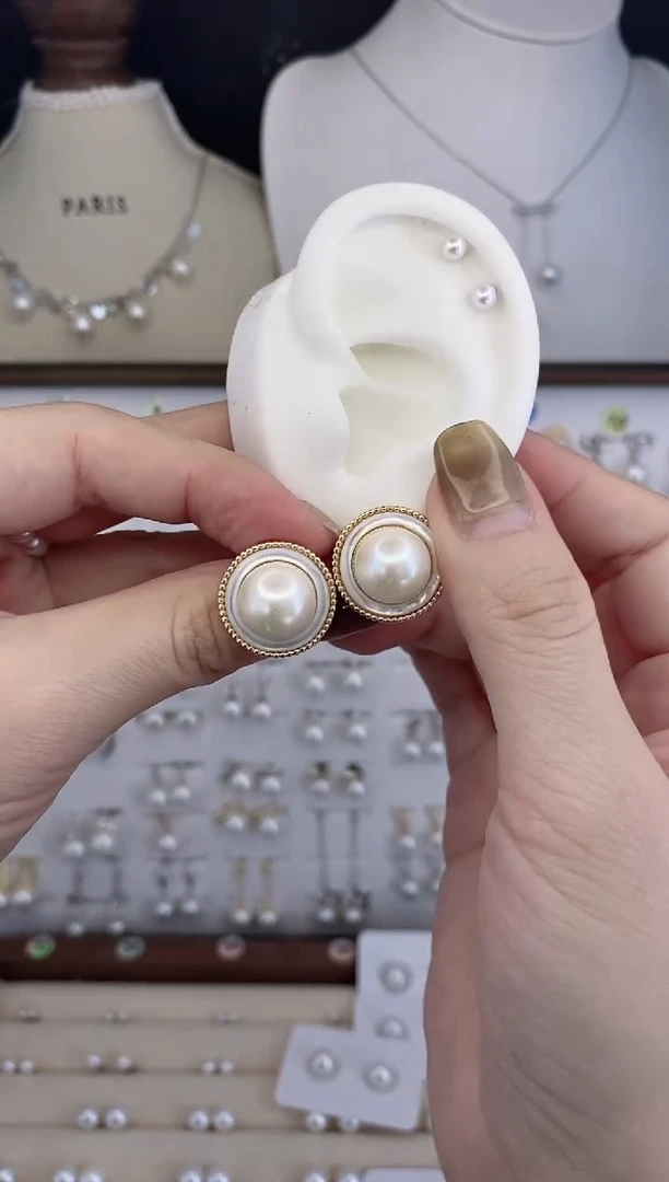 合金耳饰淡水珍珠034