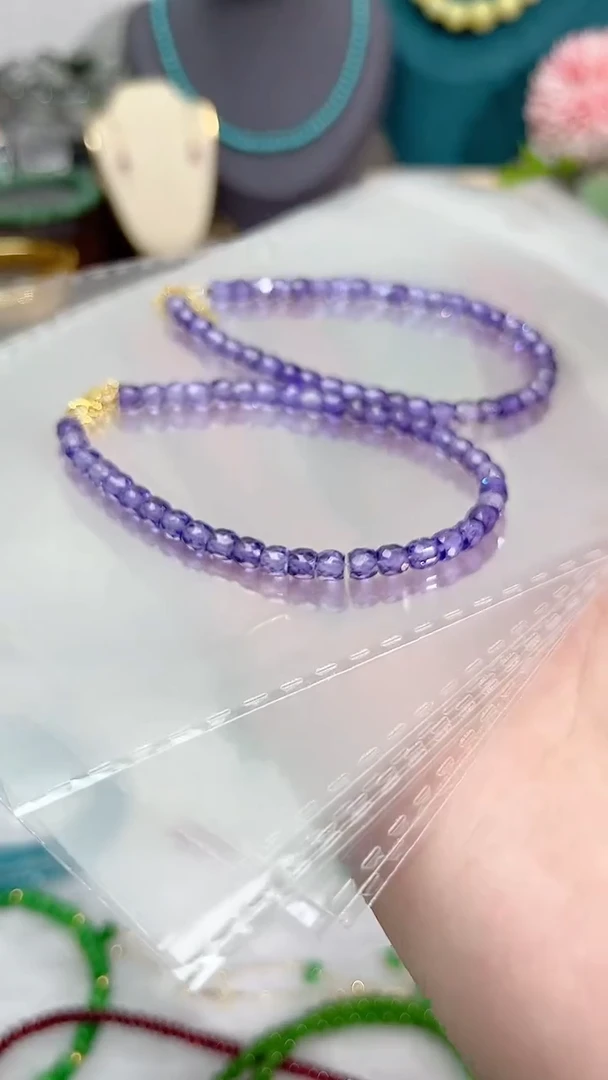 【闪购商品】锆石苏联钻手链银S925镶嵌紫色45