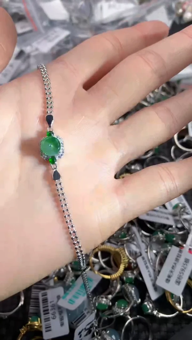 银S925镶嵌戒指翡翠4                  9