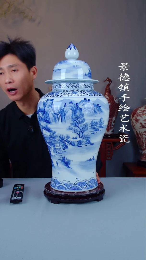 摆件陶景德镇手工手绘陶瓷摆件52