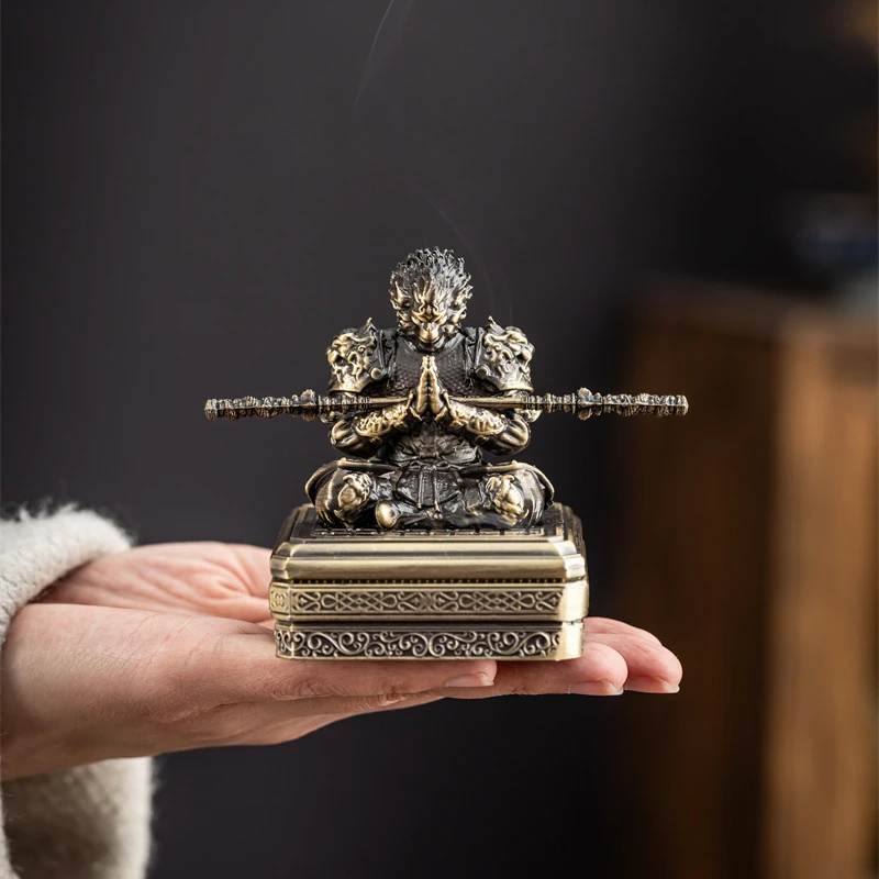 斗战胜佛悟空大圣合金香炉家用室内香薰炉带盖盘男士专用卧室香薰